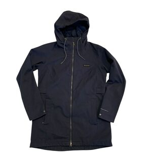 ​Columbia Omni-Tech Waterproof Trench Coat M Navy Gorpcore Rain Jacket Utility